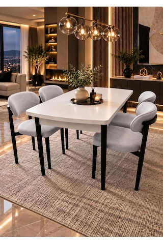 Sfm Serisi 80 X 130 Mutfak Masası Takımı Salon Takımı Mutfak Masası Acıkgri