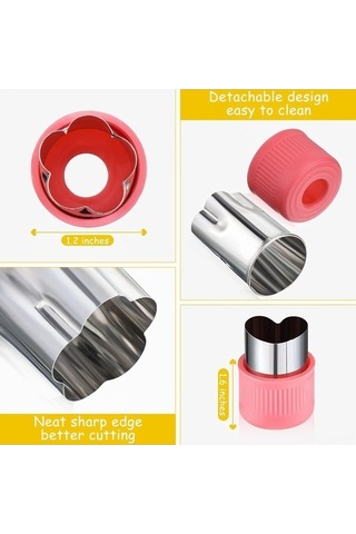 Ulzyvf Gelecekoo Çocuk Bento Aksesuarları Seti - 9'lu, Kırmızı Kesiciyle Sebzeli Sandviç Sandviç KIrmızı