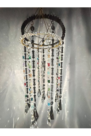 Kristal Güneş Yakalayıcı Suncatcher - Renkli Işık Yansımalı Dekoratif Pencere Süsü Ve Avize Tek Parça