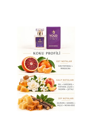 Your Prose K106 Bal Akoru, Gardenya Ve Paçuli Notalı Tatlı Çiçeksi Kadın Parfümü Edp 50 Ml - 8690352000012yp106