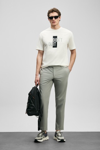 Lufian Carl Modern Grafik T- Shirt Kırık Beyaz Kırık Beyaz 111020285100510