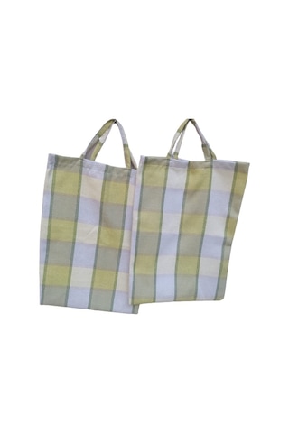 PAZAR ÇANTA 2 adet Döşemelik KumaşDama  Kareli Desen 30 kg Taşıma Kapasite Kutuda sevk El yapım