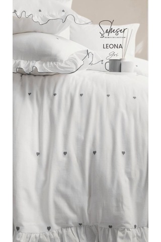 Şaheser Home Collection Jakarlı Nev Takımı Çift Kişilik Leona Gri