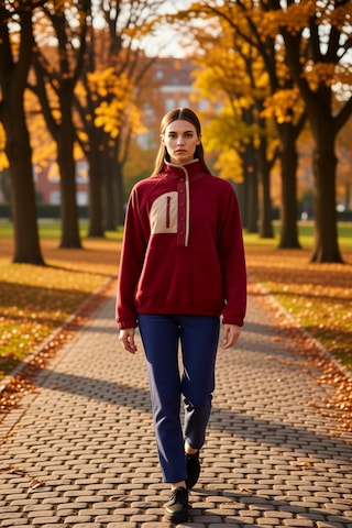 Benerly Kadın Dik Yaka Reglan Kol Oversize Polar Sweatshirt Fonksiyonel D Bordo