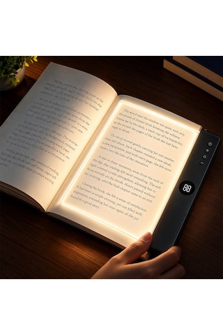 Sunup Sn-37713 Led Işıklı Şeffaf Okuma Paneli Dijital Göstergeli Zaman Ayarlı Şarjlı Okuma Lambası