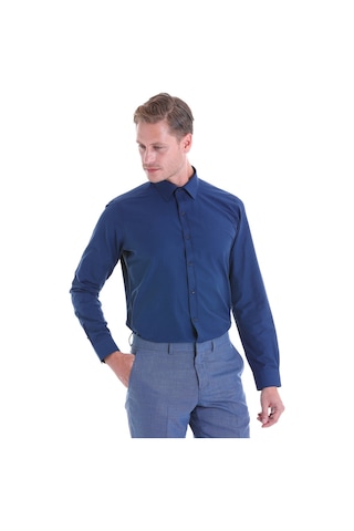 Hatemoğlu Slim Fit Pamuklu Uzun Kollu Erkek Gömlek Lacivert