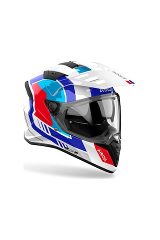 Airoh Bandit Horn Whıte Gloss Kask Beyaz - Kırmızı - Mavi