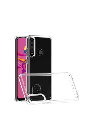Huawei Y6P Kılıf Zore Coss Şeffaf Sert Silikon Kılıf Renksiz