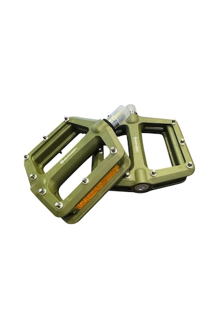 Briviga Plastik Çivili Platform Bisiklet Pedalı Haki Yeşil 1du+1 Kapalı Rulman 108x103x27mm