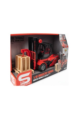 1:16 Ölçekli Işıklı Ve Sesli Oyuncak Forklift Ve Yük Paleti Seti