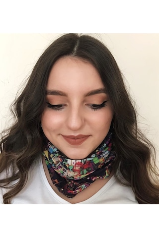 Paytak Moda Kurukafa Skull Renkli Desenli Bandana Kafa Bandı