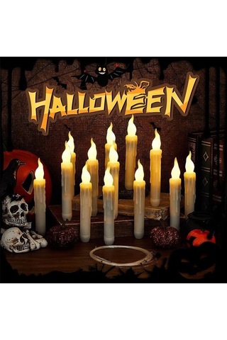 Maoyaya Yüzen Led Mumlar, Sihirli Değnekli Uzaktan Kumandalı Alevsiz Elektronik Mum, 12 Adet Sıcak Işık Diğer