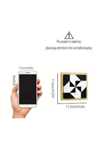 Çok Yönlü Siyah-beyaz Geometrik Yapboz Seti