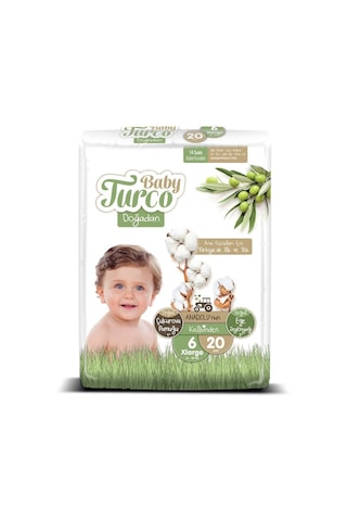 Baby Turco Doğadan Bebek Bezi 6 Numara Xlarge 20 Adet
