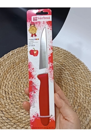 Sürmene 61004 Mutfak Bıçağı 9,50 Cm Kırmızı Çok Renkli