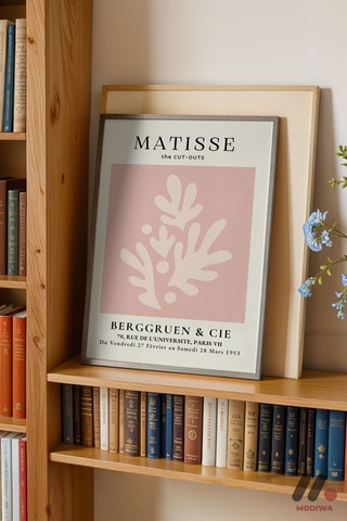 Matisse The Cut-outs Pembe, Siyah Çerçeveli Duvar Tablosu - Sanatsever Hediyesi