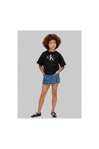 Calvin Klein Siyah Kız Çocuk Baskılı T-shirt Lvcksja20gbeh-16308
