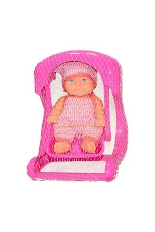 Oyuncak Salıncak Ve Bebek Seti 22 Cm Salıncak, 20 Cm Bebek, Renkli Kıyafetli Mini Bebek Oyuncak