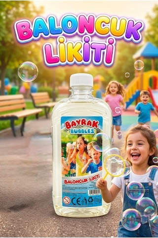 Bayrak Bubbles Baloncuk Likiti 500 Ml Büyük Boy Özel Formüllü, Leke Yapmayan Dev Baloncuk Suyu