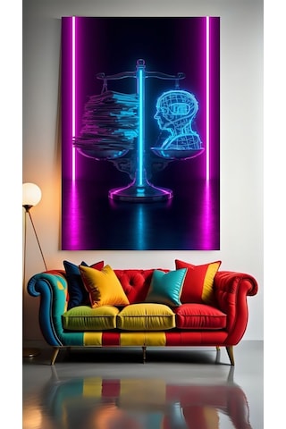 Oyuncu Odası İçin Neon Tonlarda Tablo 8 Ev Duvar Salon Güzellik Salonu Ofis Dükkan Dekarasyon Kanvas Tablo