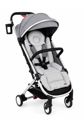 Holmer Deluxe Organik Pamuklu Ortapedik Bel Destekli Bebek Arabası Minderi Gri