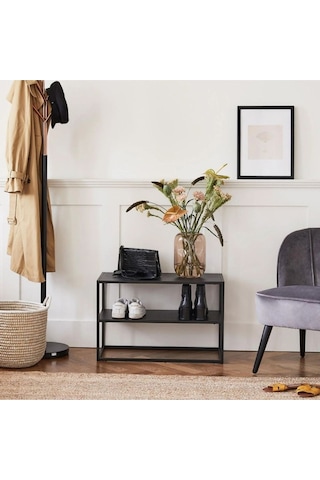 Neptün Metal Saclı Ayakkabı Rafı Siyah