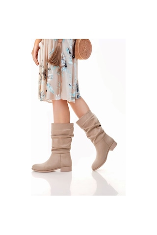 Plod Bej Süet Çizme Bej