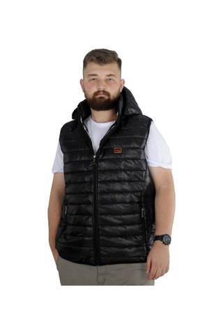 Mode Xl Büyük Beden Yelek Kapitone Kapşonlu 22600 Siyah 001