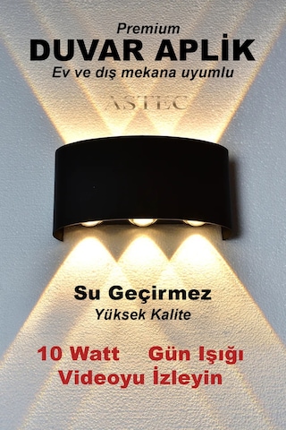 Astec Dekoratif Aydınlık Aplik Gün Işığı 10 W Su Geçirmez İç-dış Mekan