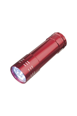 Süper Parlak 9 Ledli Metal Mini El Feneri Kırmızı
