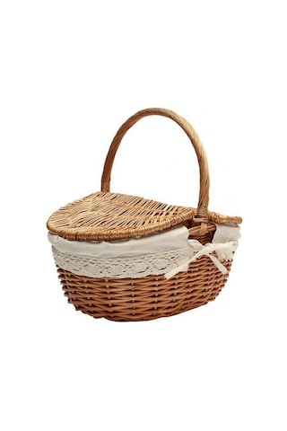 Handwoven Rattan Keten Bez Açık Piknik Sepeti Sepet Kamp Bağbozumu Depolama Sepeti Alışveriş Tutucu Kapak Gıda Konteyner İle Piknik Çantaları 2