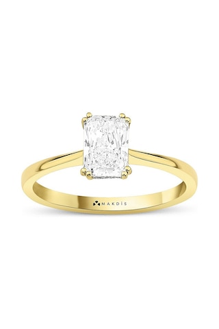 1.10 Karat Radiant Tektaş Pırlanta Yüzük Beyaz Altın