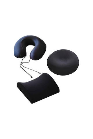 Visco Li Yastık Oturma Simidi Bel Yastığı Boyun Seyahat Yastığı N11.1