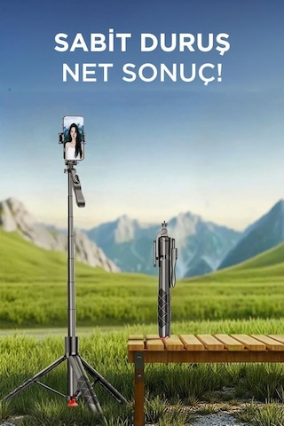Torima L17 Telefon - Kamera Tutucu 1.8 M Tripod Selfie Çubuğu + Tripod