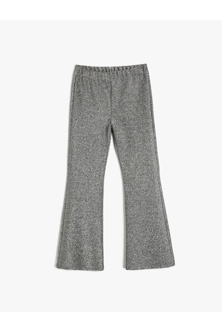 Koton İspanyol Paça Pantolon Beli Lastikli Gri 5wkg40224ak Gri