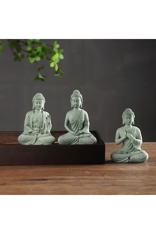 Pazly Yeşil Kumtaşı Zen Buda Heykeli - Dekoratif Çay Hayvanı Ve Akvaryum Aksesuarı - Kullanışlı Ev Dekoru, Zen Huzur Sağlar