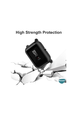Microsonic Amazfit Bip Kılıf 360 Full Round Soft Silicone Siyah