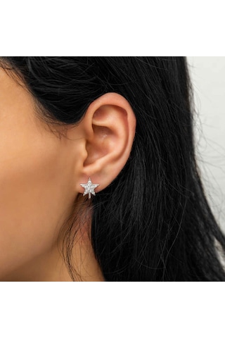 Ervanur 925 Ayar Gümüş Yıldız Küpe