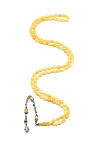 Kehribar 99'lu Tesbih 6 X 8 Mm Arpa Kesim