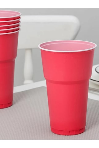 Pusswill Tek Kullanımlık Plastik Kırmızı Bardaklar 500 Ml 45 Ad 366698633 100 adet