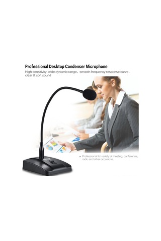 Springsun M180 Profesyonel Konferans Mikrofonu, Kalp Tipi Yönlendirme, Metal-kolay Malzeme, 3m Kablolu, 40cm Esnek Gövde