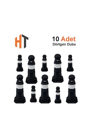10'lu Antik Yol Dubası Seti Siyah 50 Cm Siyah