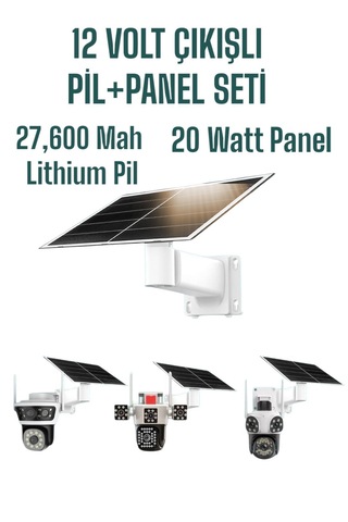 Bataryalı Güneş Panel Seti 20 Watt Panel-27.600 Mah Batarya