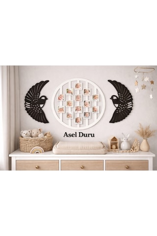 Yuvarlak 14lü Resim Çerçevesi Kişiye Özel 50 Cm Çerçeve İci 5 Cmdir No 5