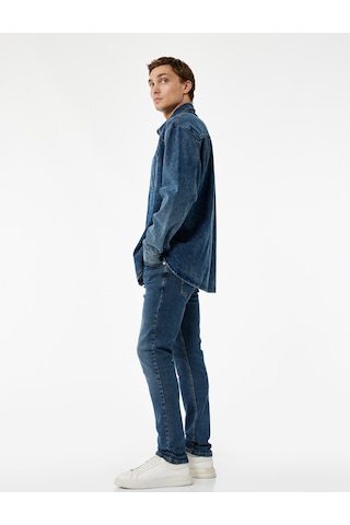 Koton Normal Bel Cepli Pamuklu Slim Fit Jean Pantolon - Brad Jean Orta İndigo 7wam40008nd
