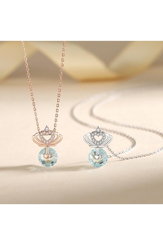 Tancise 925 Ayar Gümüş Klasik Kadın Kolye Kolye Zirkon Moda Hediye