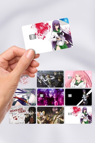 Highschool Of The Dead Kart Kaplama Sticker 8 Adet Çok Renkli
