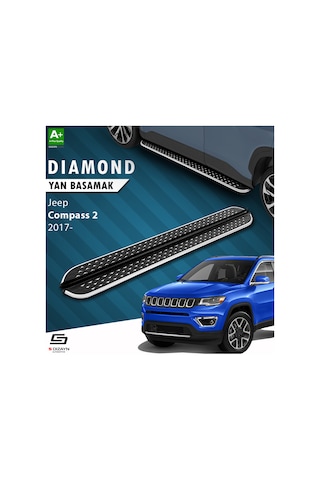 S-dizayn Jeep Compass 2 Diamond Krom Yan Basamak 173 Cm 2017 Üzeri