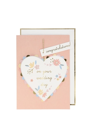 Meri Meri - Heart Wedding Card - Kalpli Evlilik Tebrik Kartı