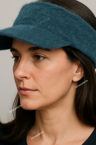 Peluş Vizör Kışlık Şapkası Petrol Mavisi